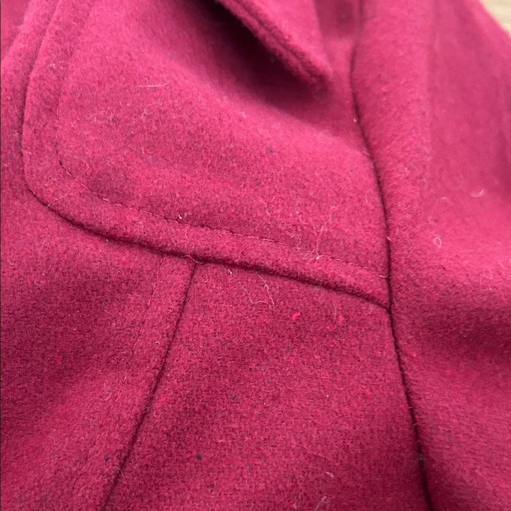 Rampage Burgundy Double-Breasted Trench Coat